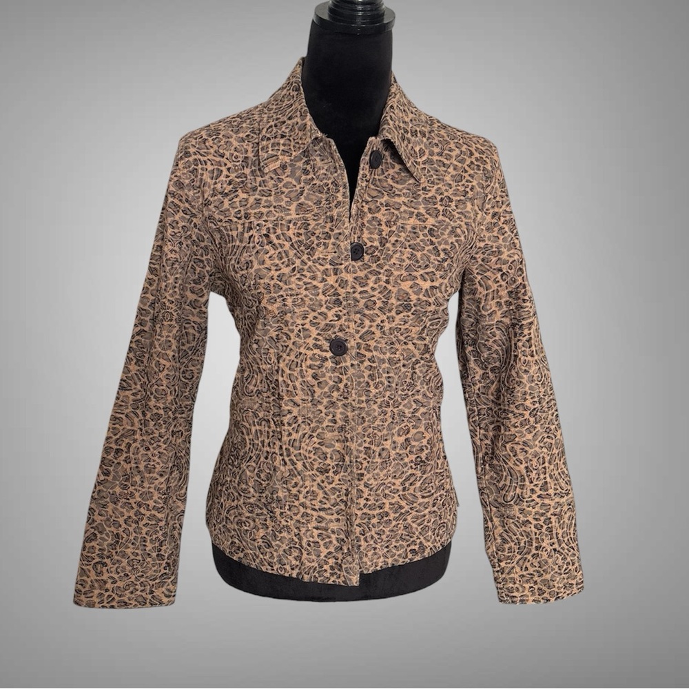 Rebecca Malone Petite Leopard-Print lightweight jacket